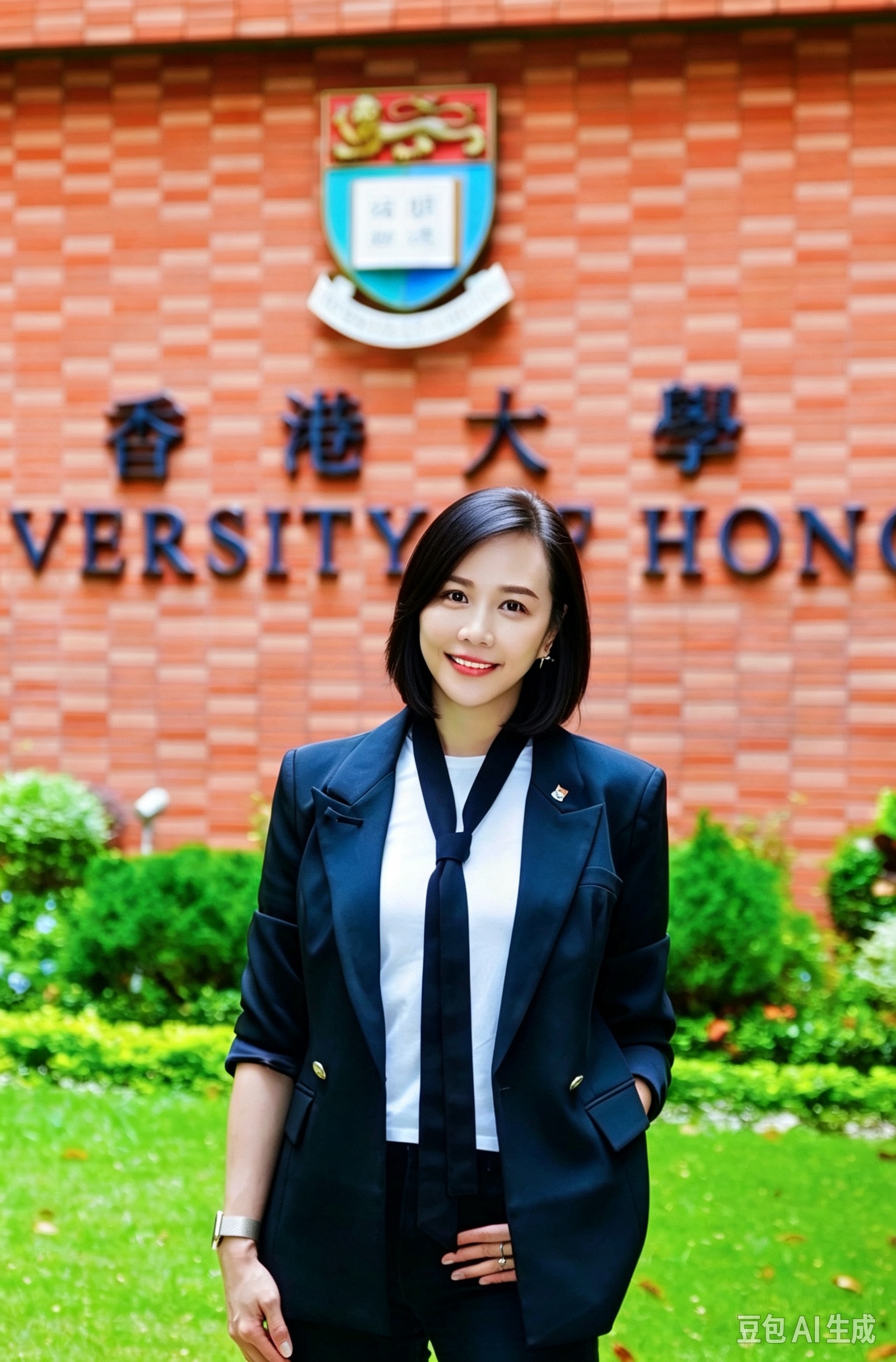 吴健岚 Amina Wu 在香港大学研究生开学典礼期间的校园留影
